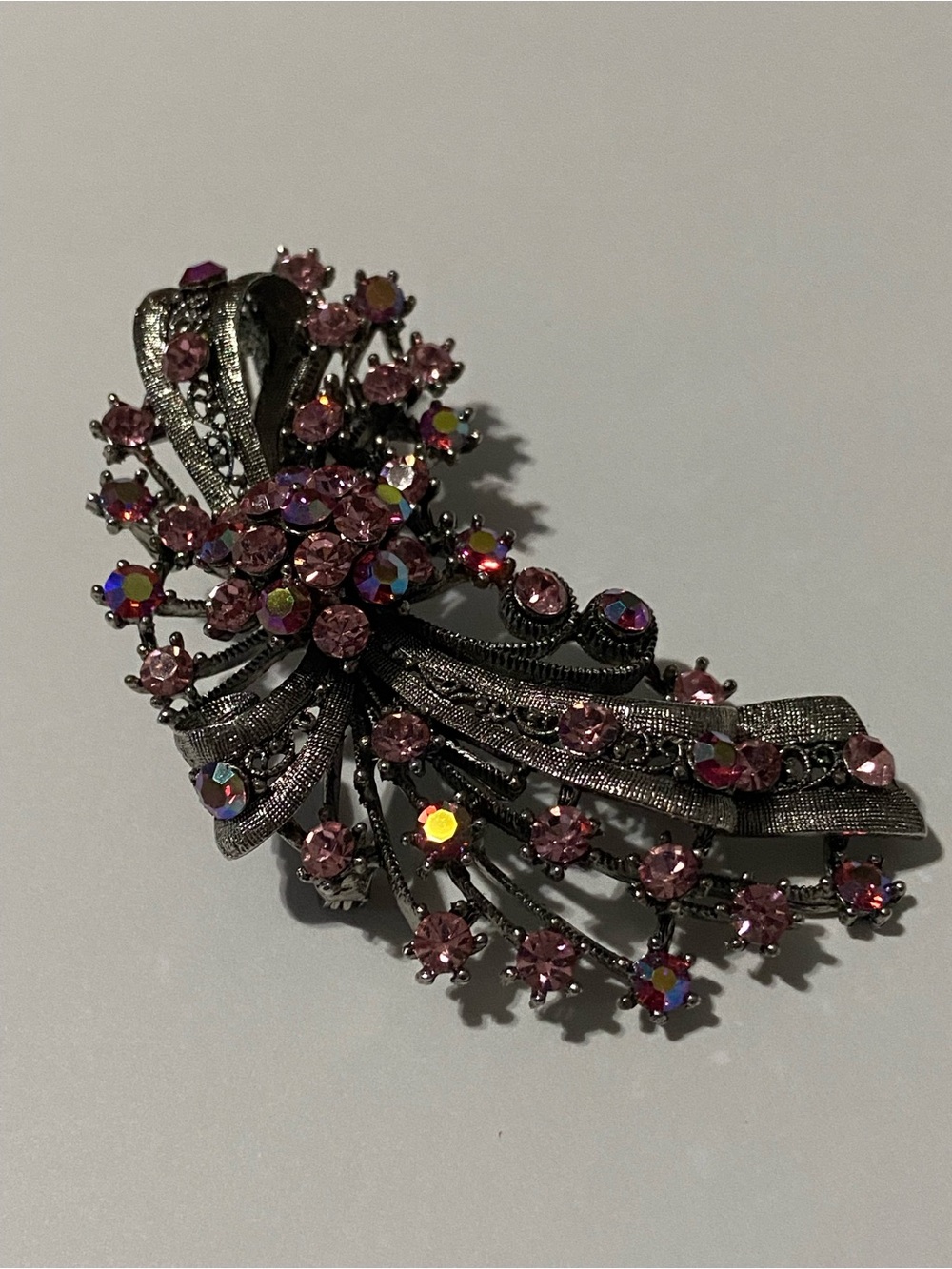 Pink Crystal Brooch - Elegant Women's Jewelry